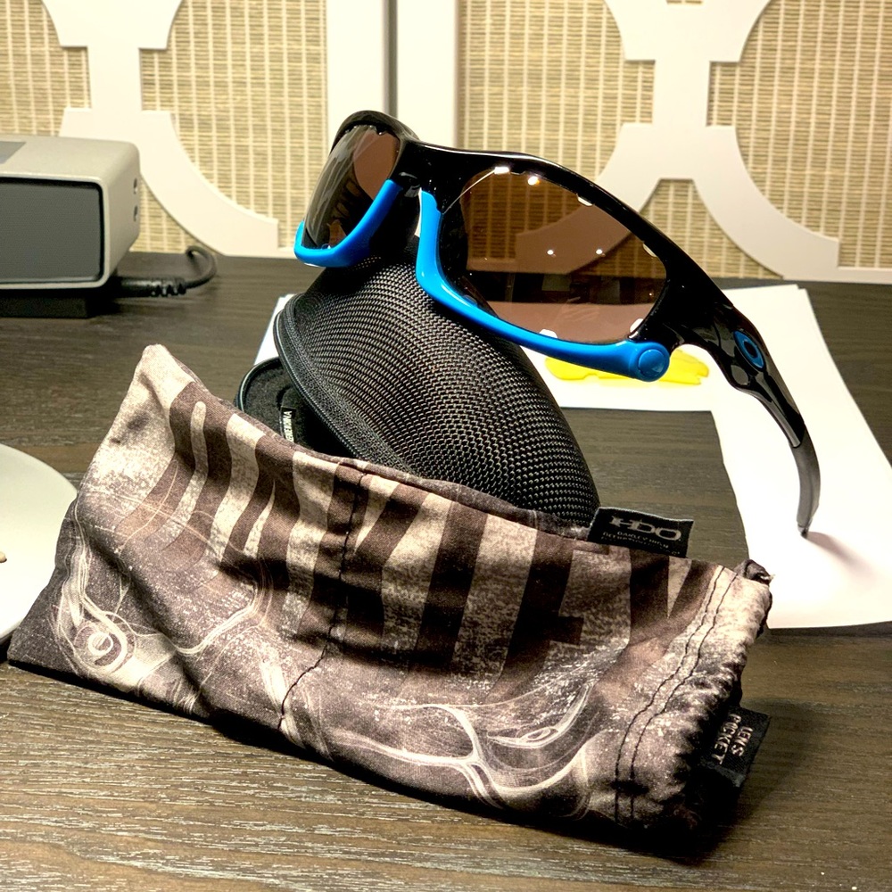 Oakley Split Jacket Sunglasses Black / Blue OO9099-13